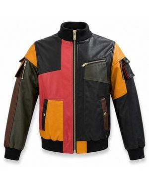 Zasta Studio Artifact Theory Leather Bomber Jacket - Black