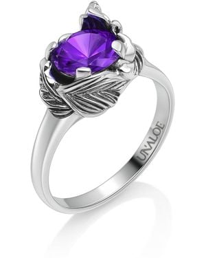 Unaloe Sterling Ring With Zircon Coleus– Handmade Jewellery For - Multicolour