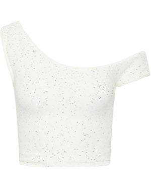 Isabelle Quinn Jaye Asymmetrical Sequin Knit Top - White