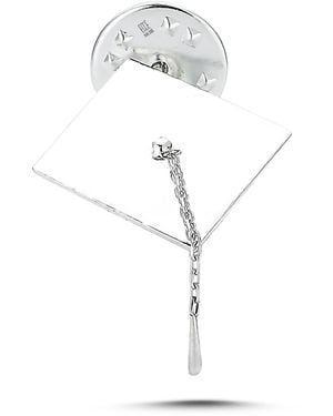 Ecce | Artisan Diamonds 925K Sterling Cap Mini Pin - White
