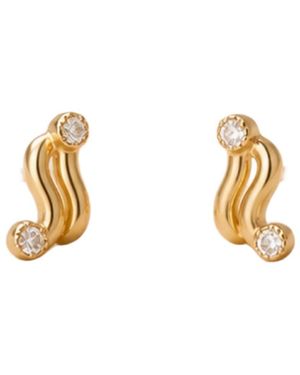 Lily Flo Jewellery Almost Went The Other Way Diamond Stud Earrings - Metallic