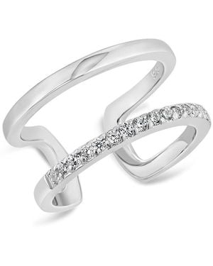 SALLY SKOUFIS Rythm Midi Ring With Made Cz Diamond Stimulant - White