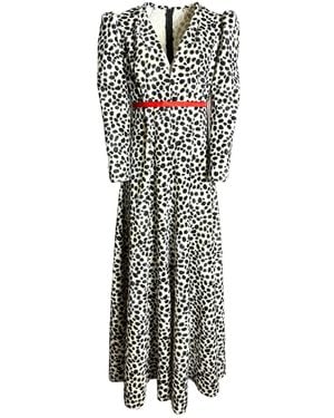 Couture to Your Door Animal Dalmatian Print Maxi Dress - Black