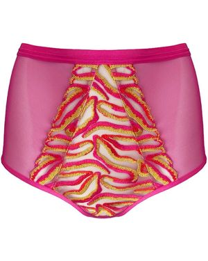 Somewhere Never Running Wild High Waisted Knicker - Pink