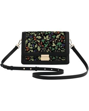 Fable England Embroidered Fold Over Bag - Black