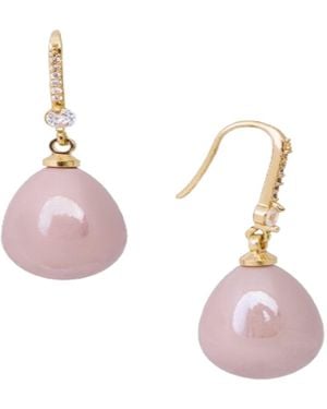 Saachi Colored Pearl Dangle Earrings - Pink