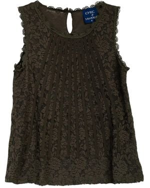 Tantra Spain Sl Sleeveless Lace Top Kakhi - Black