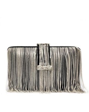 Simitri Black & Silver Braided Belt Chunky - Gray