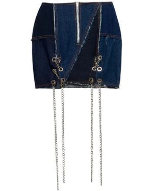 Paloma Lira Upcycled Denim Patchwork Skirt - Blue