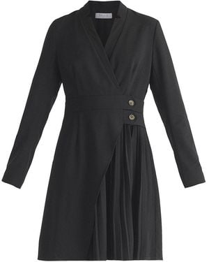 Paisie 'Tailored Blazer Dress With Pleated Skirt - Black