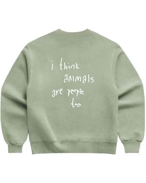 Dont Eat the Homies I Think Animals Are People Too Crewneck - Green