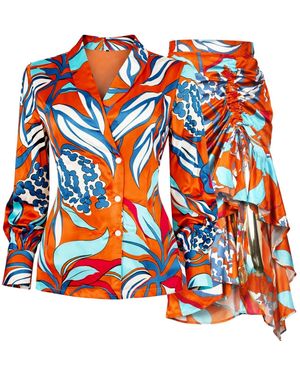 Freak Vault Ember Ruched Skirt Set - Orange