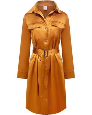 Why Mary Jackie Trench Coat Dress - Orange