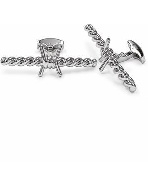 Gresham Blake Barbed Wire Cufflinks - Metallic