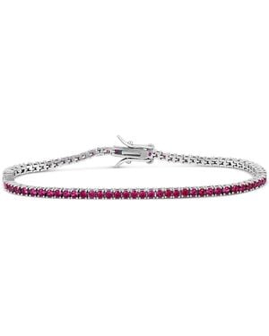 SHYMI Classic Two Mm Ruby Tennis Bracelet - Metallic