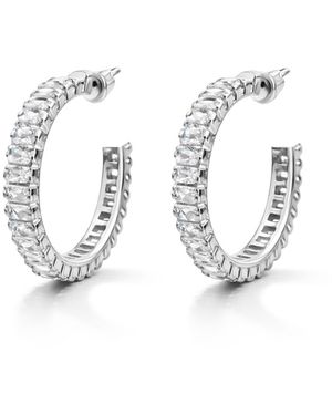 Maison De Gala Crystal Pavé Hoop Earrings - Metallic