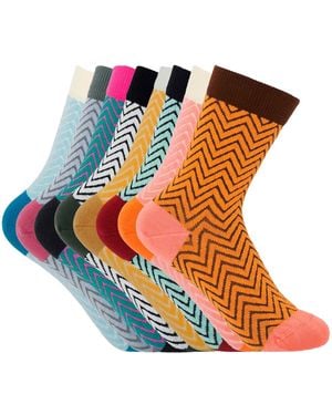 Peper Harow - Made in England Zigzag Socks Bundle - Orange