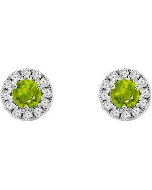 Augustine Jewels Birthstone Halo Earrings - Green