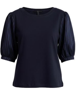 VAAI Gathered Sleeve Top - Blue