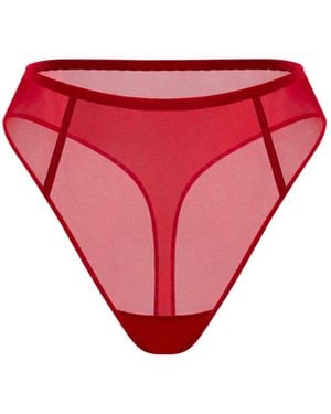 Zhilyova Unnamed High-Waisted Thong - Red
