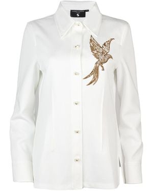 Laines London Laines Couture Embellished Bird Of Paradise Shirt - White