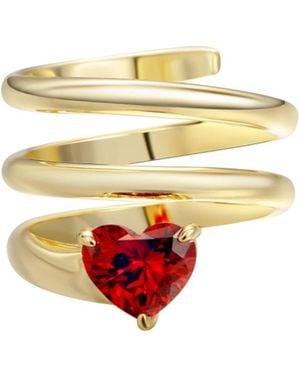 Onewildone Lucky Girl Heart Spiral Pinky Ring - White