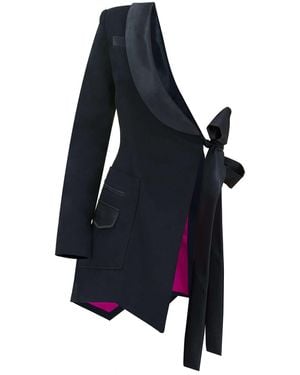 Tia Dorraine Double Identity Asymmetric Half Blazer - Blue