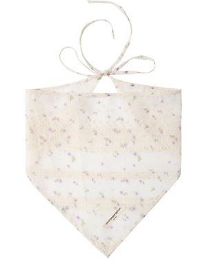 Pecanpepperpelican Neutrals Moonflower Bandana - White
