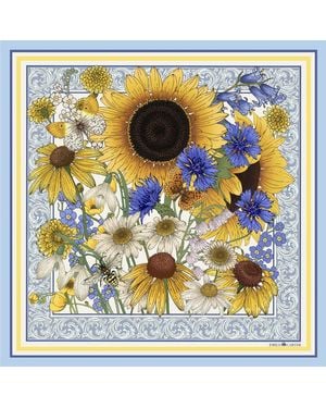 Emily Carter The Sunflower Bouquet Silk Scarf - Multicolour