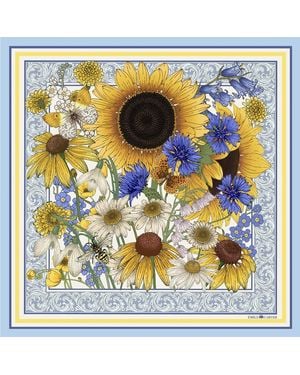 Emily Carter The Sunflower Bouquet Silk Scarf - Multicolour