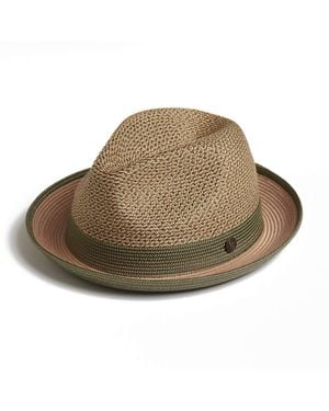 Dasmarca Hats Dasmarca Enzo Opal Multi Coloured Summer Trilby Packable Hat For - Brown