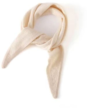 My Little Nature Neutrals Wool & Cloud Triangle Cashmere Skinny Scarf - Natural