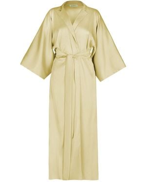 Avenue 8 Maxi Silk Collar Robe - Yellow