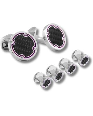 Tateossian Thompson Carbon Fiber Studs Set - Metallic