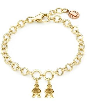 Unaloe Adjustable Plated Bracelet With Two Child Charms - Metallic