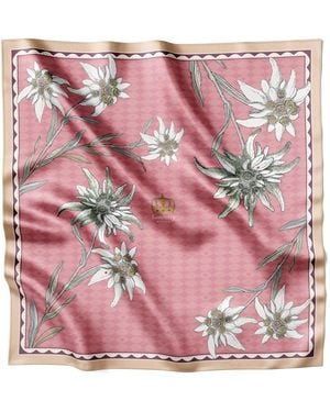 Lamberty Munich Neutrals Edelweiss Alpenglow Midi Silk Scarf Rose - Pink