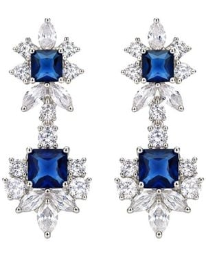 Uchi and Soto Hanabi & Stone Earrings - Blue