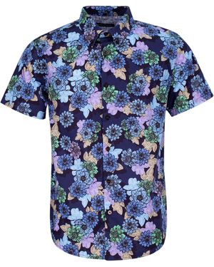 lords of harlech Tim Snap Floral Shirt - Blue