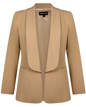Madison / Savile Neutrals Shawl Collared Boyfriend Blazer - Natural