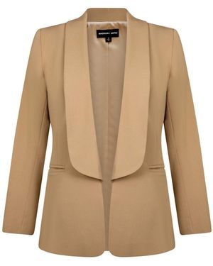 Madison / Savile Neutrals Shawl Collared Boyfriend Blazer - Natural