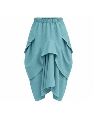 Lumina Eligma The Collar Linen Skirt - Blue