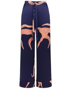 Piola Mulberry Silk Pajama Pants - Blue