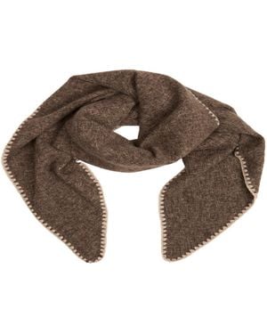Saachi Knitted Triangle Coffee Shawl Wrap - Brown