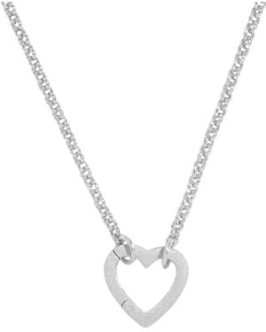 Claire Hill Designs Brushed Heart Connector Necklace - Metallic