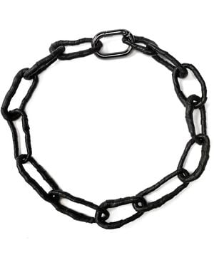 WAIWAI Link Leather Necklace - Black