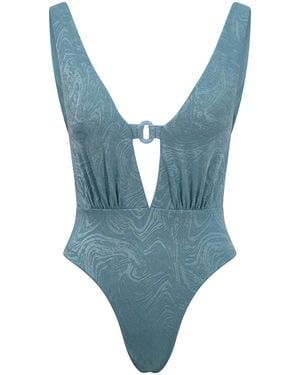 Baíah Siren Plunge Swimsuit - Blue