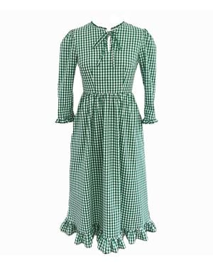 The Well Worn Gingham Lillian Dress - Green