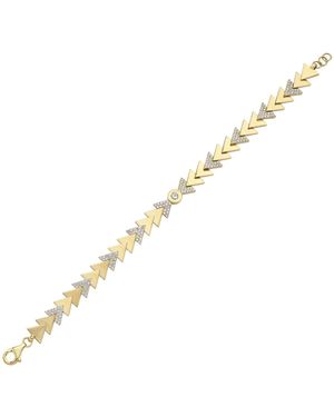 Dime Tribe Diamond-Set Geometric-Mounted Bracelet - Metallic