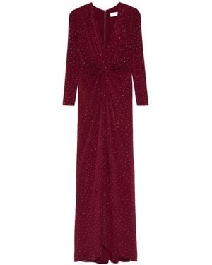 Nissa Rhinestone-Embellished Maxi Dress Bordeaux - Red