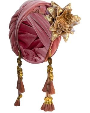 Julia Clancey Cha Cha Cha Boom Dusky Dream Velour Turban - Red